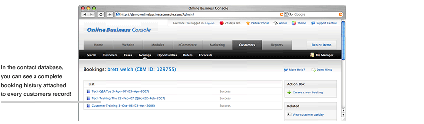 booking system